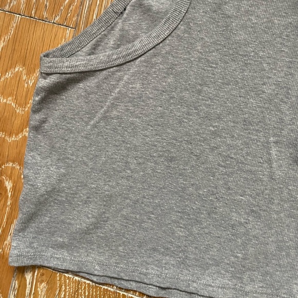 Open Edit Grey Ribbed High Neck Tank - Picture 4 of 6